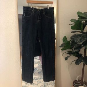 AGAVE DENIM Indigo Contrast Stitch Denim Jeans 32 Selvedge Straight